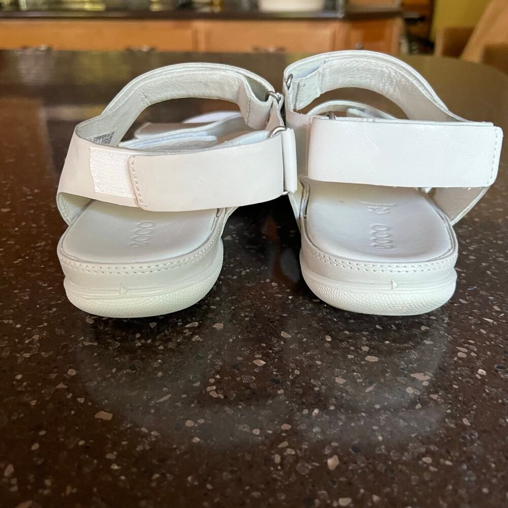 ECCO Leather Sandals Flash Strappy Comfort Leather ShoesWomens White Size 9 - Picture 5 of 11